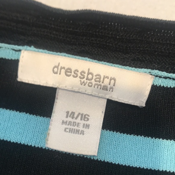 Dress Barn black and blue striped sweater, 14/16, no snags - Picture 4 of 7
